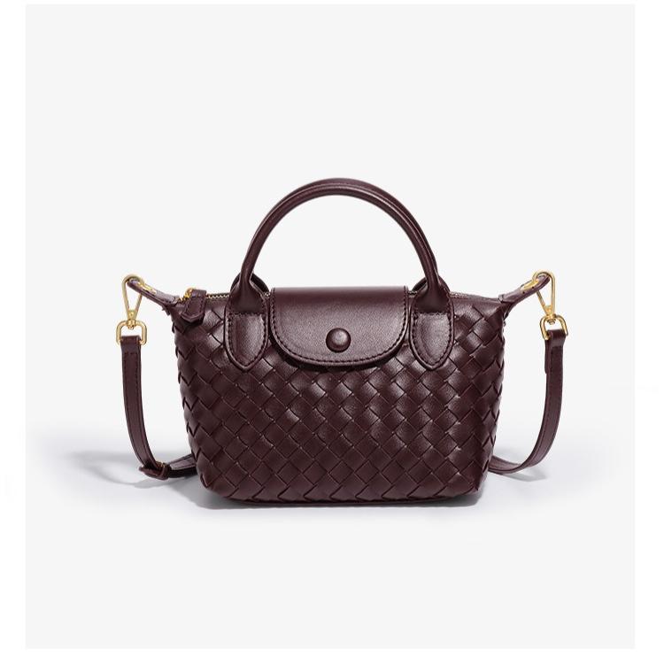 6252 Hand-woven Shoulder Dumpling Bag 2025 New PU Leather Fashion Commuter Messenger Bag