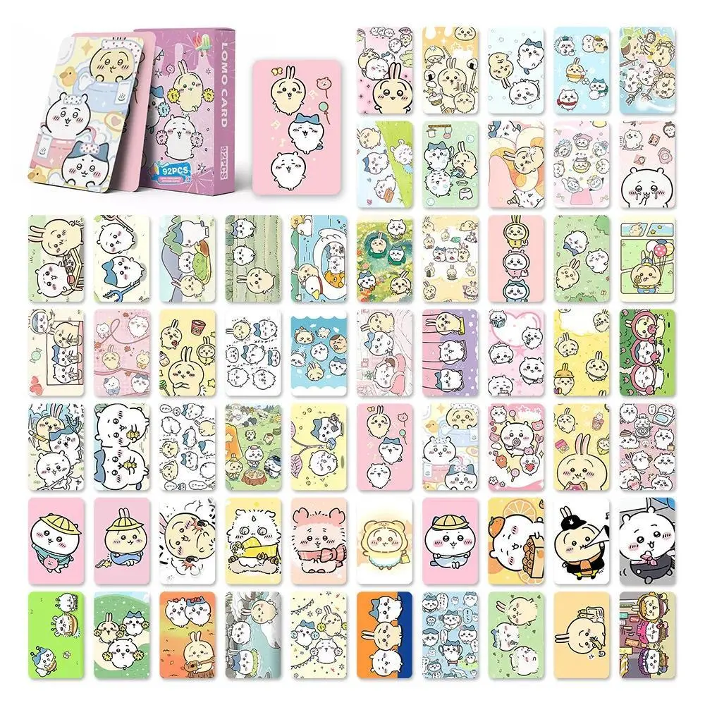 92Pcs Chiikawa Collectors' Edition Kawaii‌ Photocards Lomo Cards Hachiware Usagi Classic image Photo Card for Fans Collection
