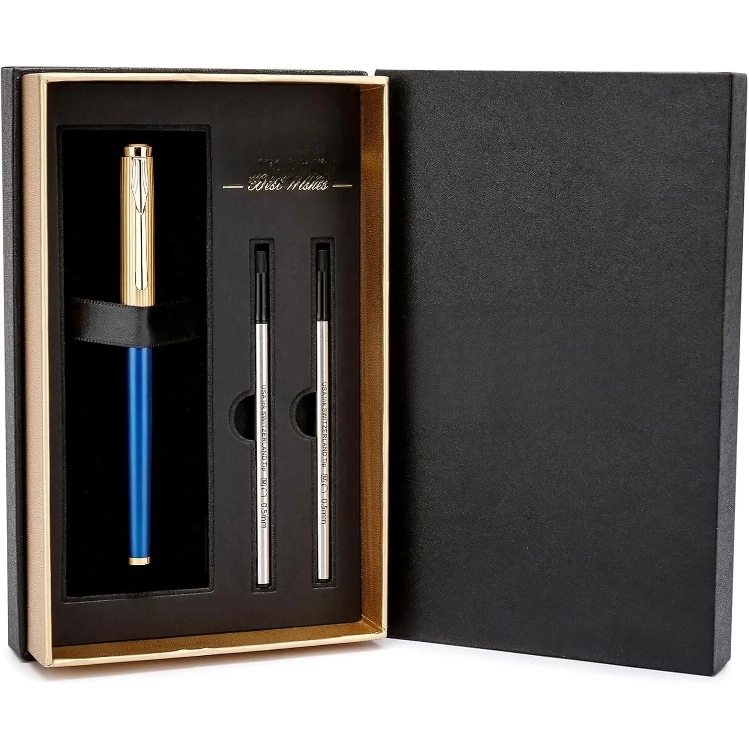 Nice Rollerball Pens with Real 24K Finish- Fancy Roller Ball Point Pens for Writing Journaling Note Taking Signature, Luxury Pen for Men Women Writers Christmas Graduation Gifts