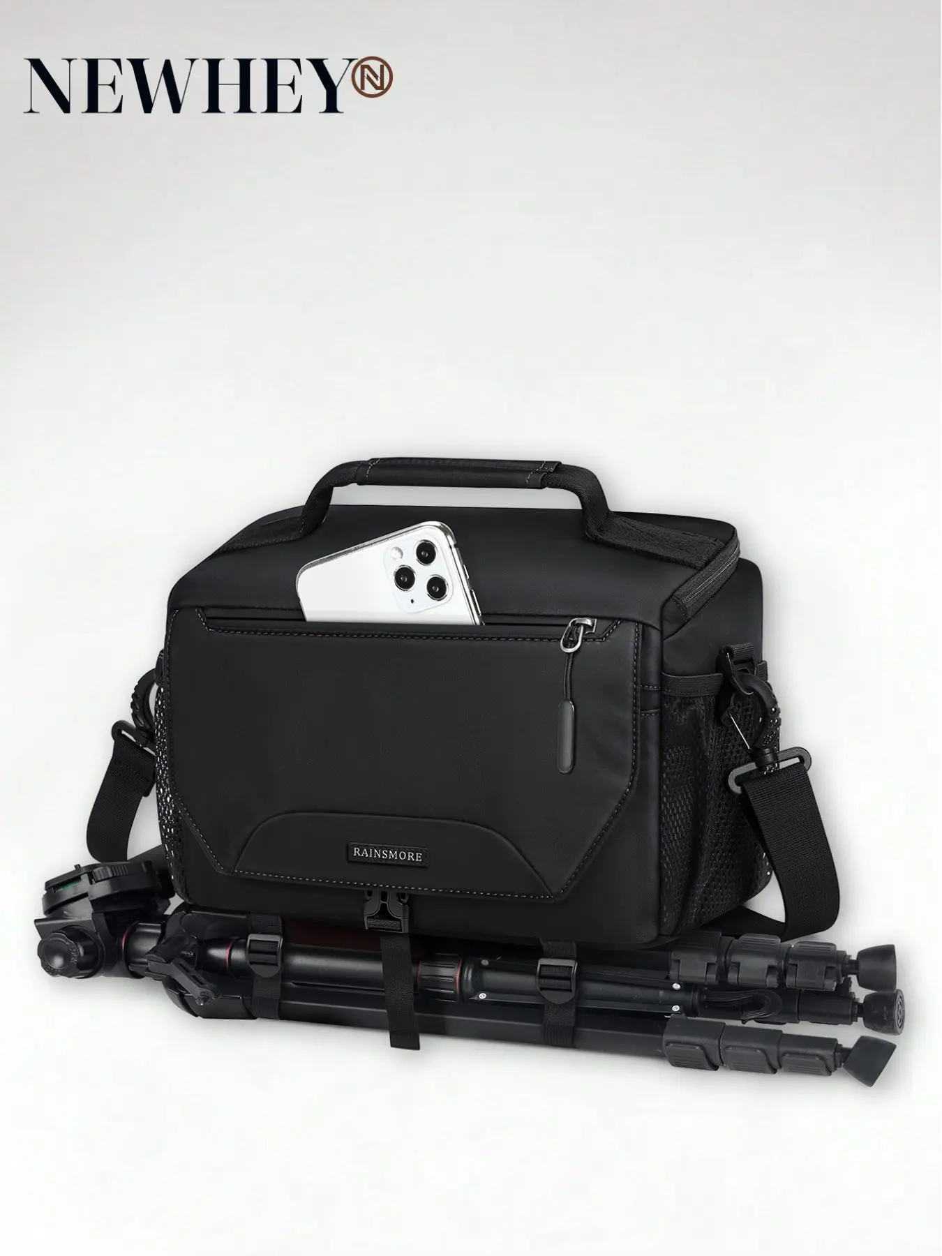 Small Waterproof Shockproof Camera Bag, Dslr/slr/mirrorless Camera Case with Tripod Holder & Rain Cover, Compact Crossbody Shoulder Bag for Photographers