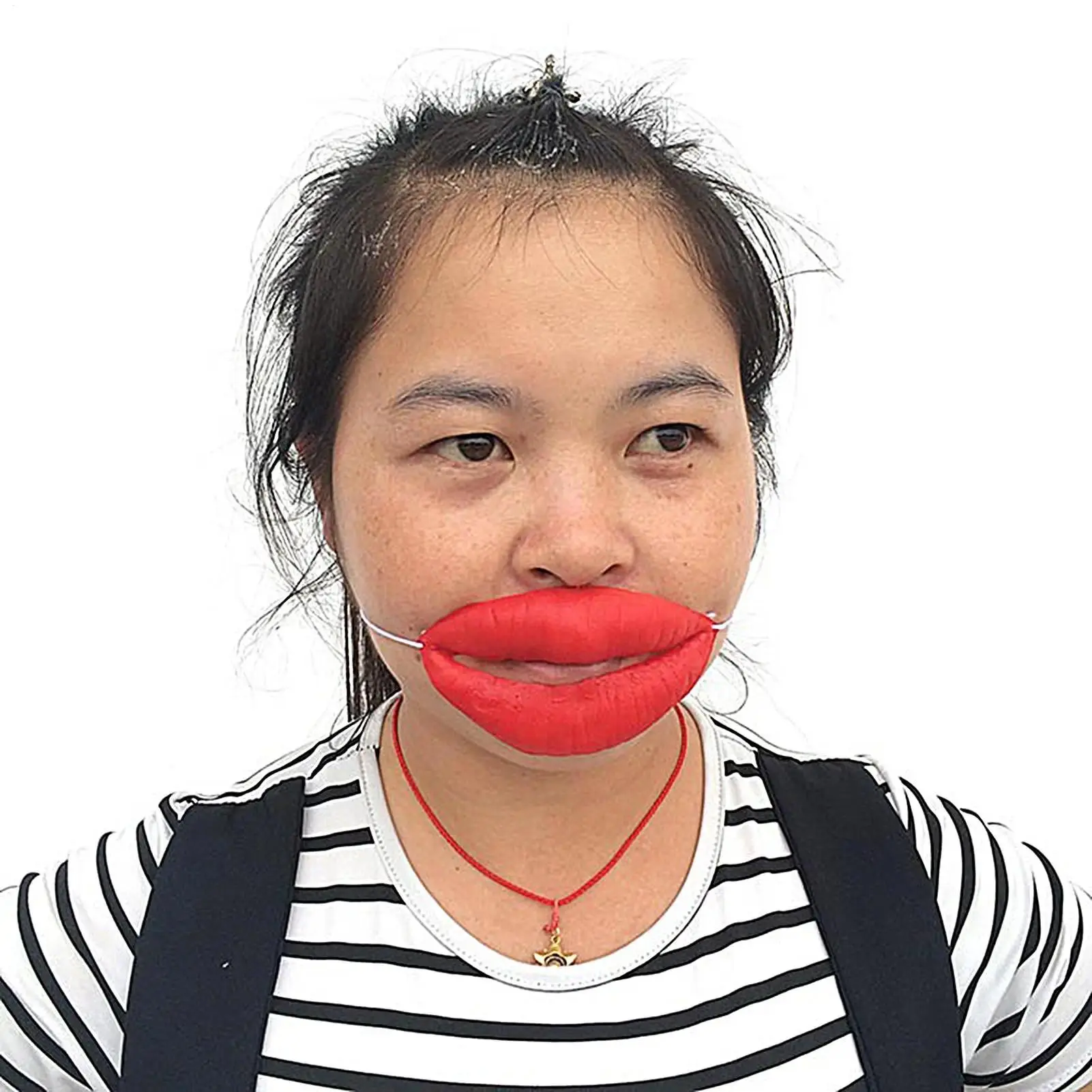 Novelty Funny Sausage Thick Red Lips Face Mask, Unisex Big Lip Prank Costume Accessory, Creative Gag Toy for April Fools' Day, Carnival, Halloween, Themed Parties, Photo Booth & White Elephant Gifts