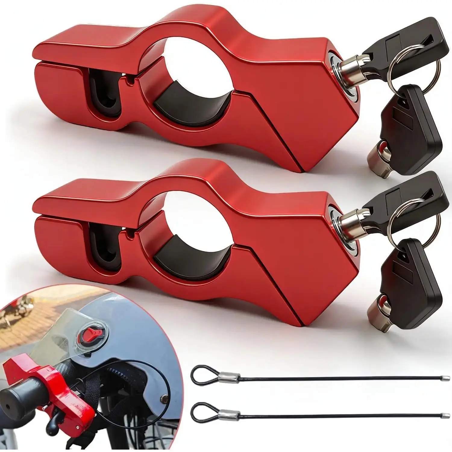 Anti-Theft Motorcycle Handlebar Lock - Compatible with Mopeds, Dirt Bikes, Street Bikes, Electric Scooters, Dirt Bike