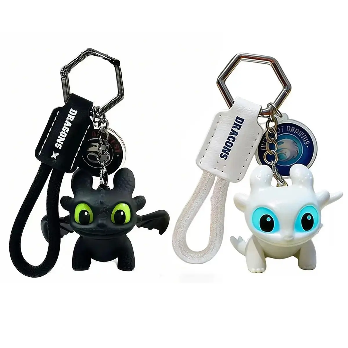 SohoChic PVC Plastic Glow-in-Dark Dragon Shape Keychain, Cartoonish Night Fury Mini Dragon Pendant with Movable Wings, Lightweight Fashion Accessory for Bags Phones Keys, Birthday Gift Ideas