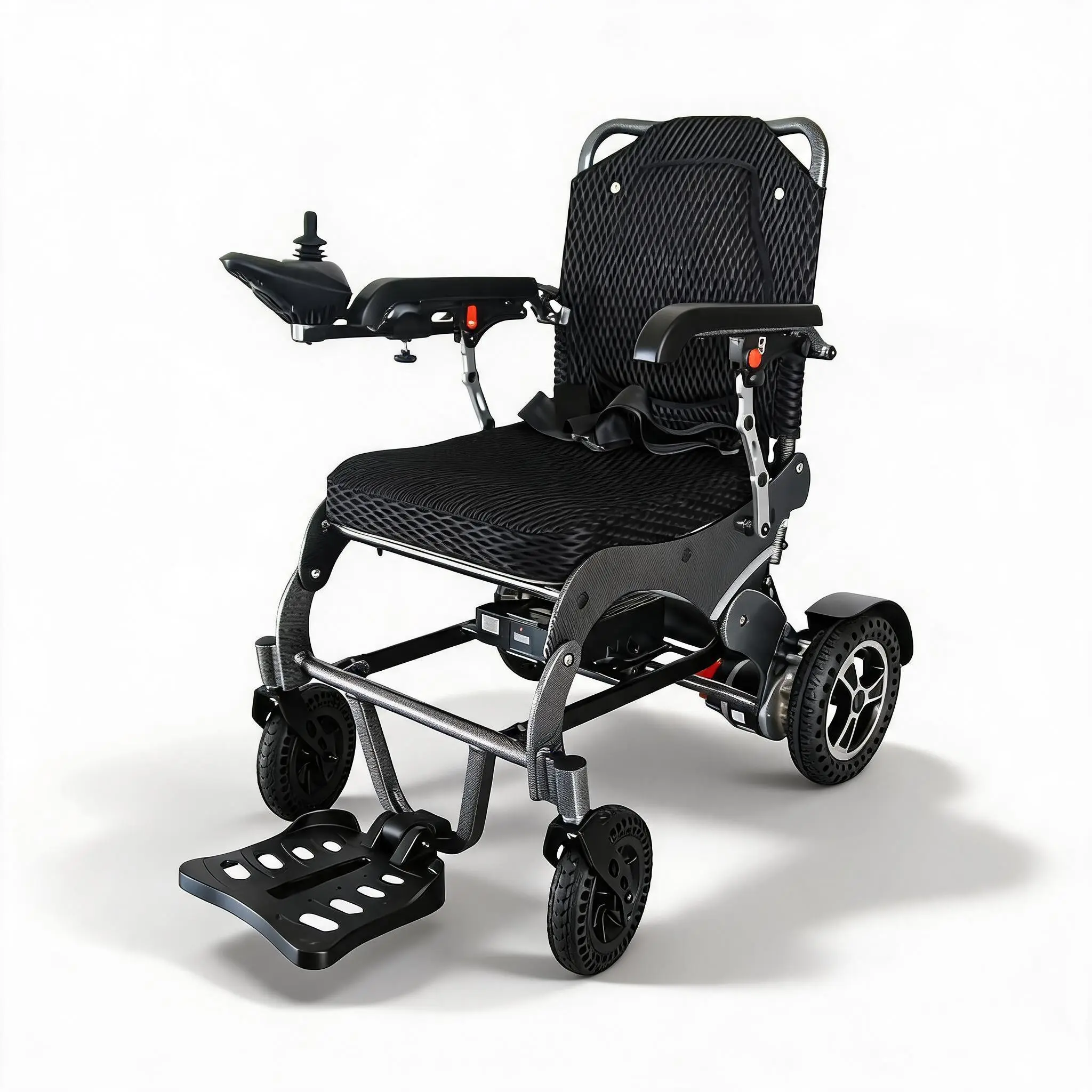 Garvee Lightweight Collapsible Electric Wheelchair for Adults, Portable Motorized Power Chair with Dual 250W Motors & 10Ah Battery, 15km Driving Range, Electromagnetic Brake, 220 lb Weight Capacity