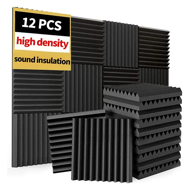 Acoustic Foam Panels Sound Proofing, High Density Noise Absorbing Sponge Tiles for Walls, Soundproof Insulation for Recording Studio & Home Theater