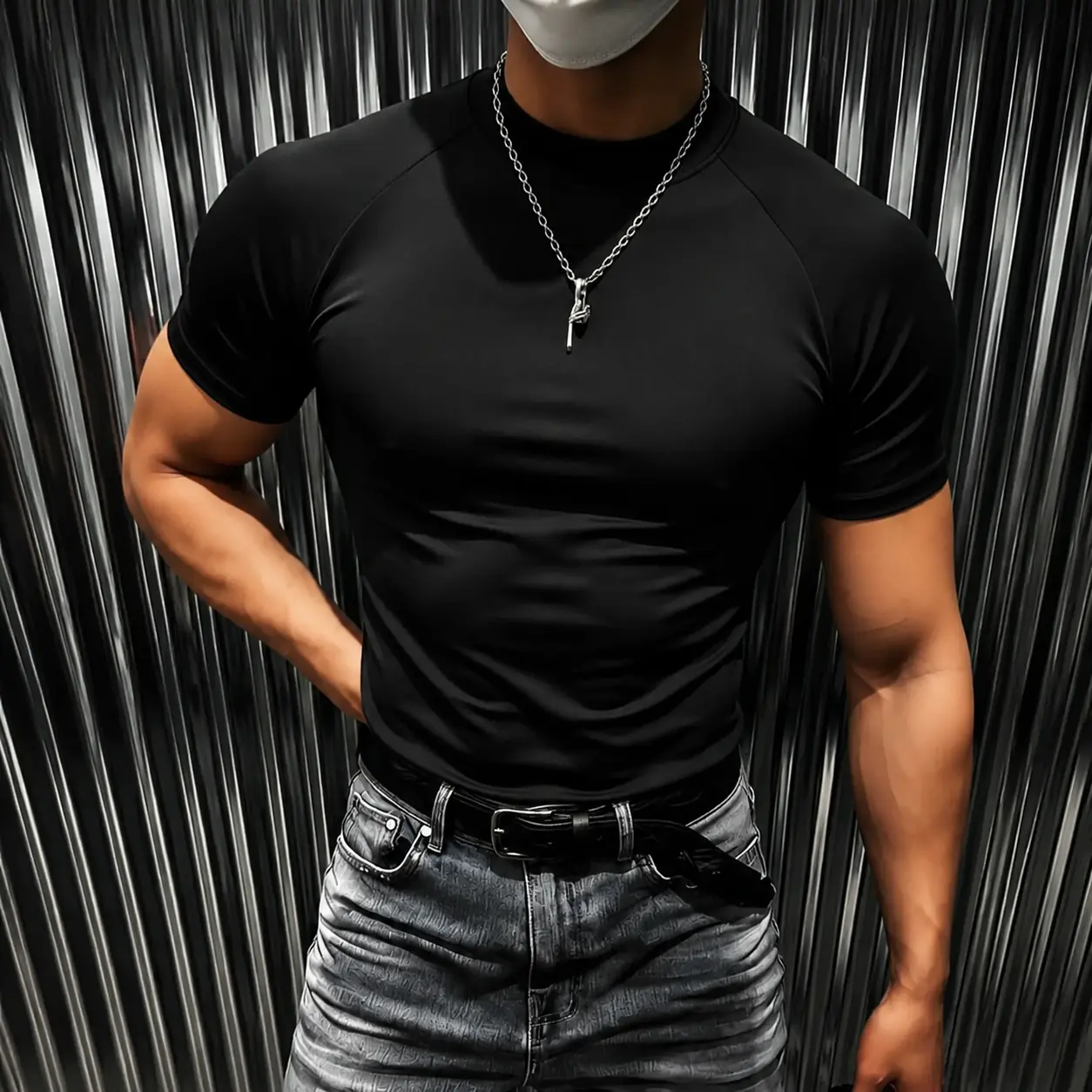 European Minimalist High Neck Plain Fitness Short Sleeve, High Elasticity Quick-Dry Breathable Fabric, Slim Fit for Gym Training, Fitness Apparel, Fitness Sport Top, Fitness T Shirt, Gym T Shirts