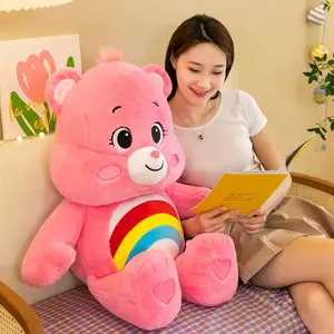 30CM Carebears Kawaii Rainbow Bear Plush Toy Lovely Anime Colorful Bear Stuffed Doll Room Decor Lovely Bear Birthday Gift
