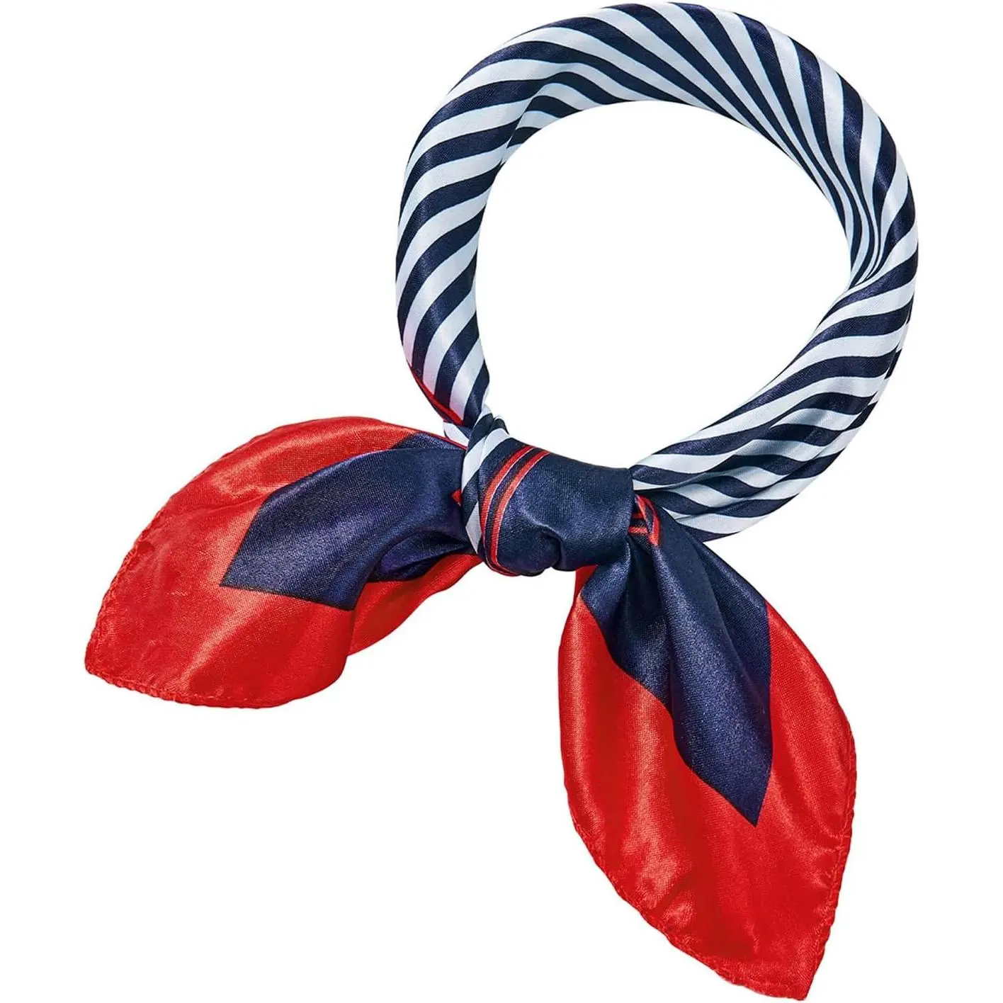 Sailor Scarf Flight Attendant  Scarf,Red White And Blue Bandana For Women,Yacht Rock Party Accessories
