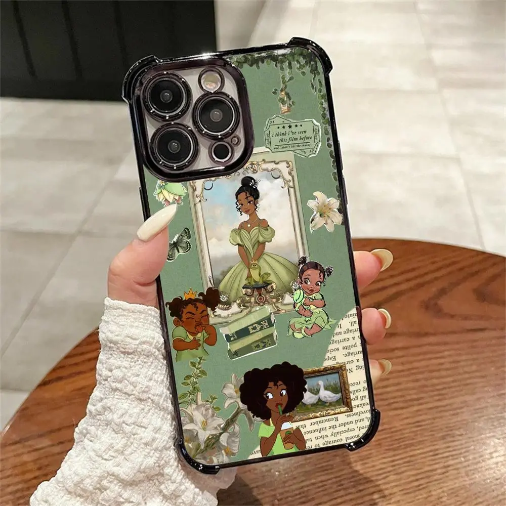 Cartoon Cute Fantasy Princess Tiana Protective Flexible Smartphone Case - Colorful Personalized Animal-Themed Accessory for iPhone 17 Air/16/15/14/13/12/11 Pro Max Plus, Transparent Soft Cover, Ideal Gift for Princess Lovers