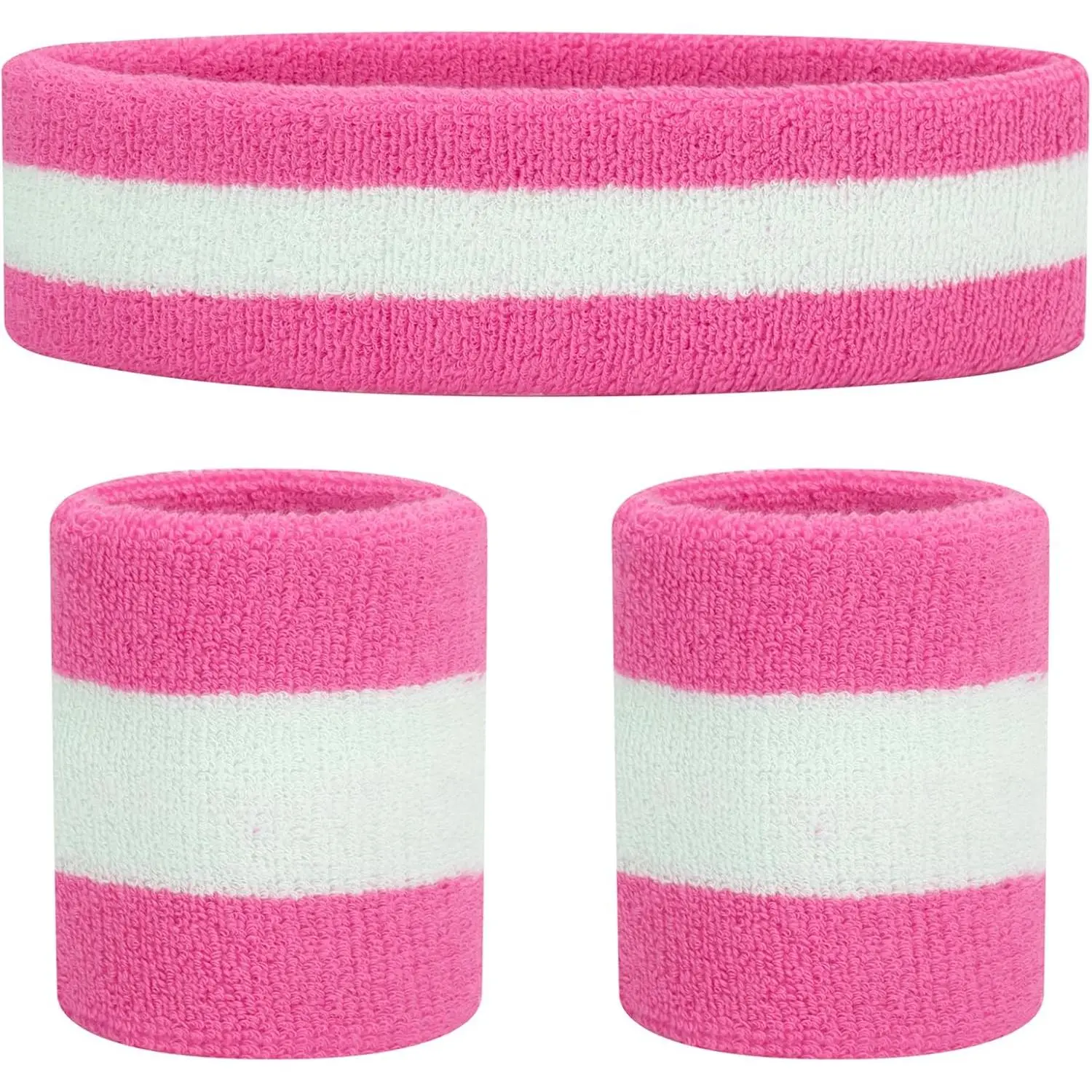Sweatbands Set Headband Wristbands Neon  Fitness 80s Costumes Accessories 80s Workout Outfit for Men Women
