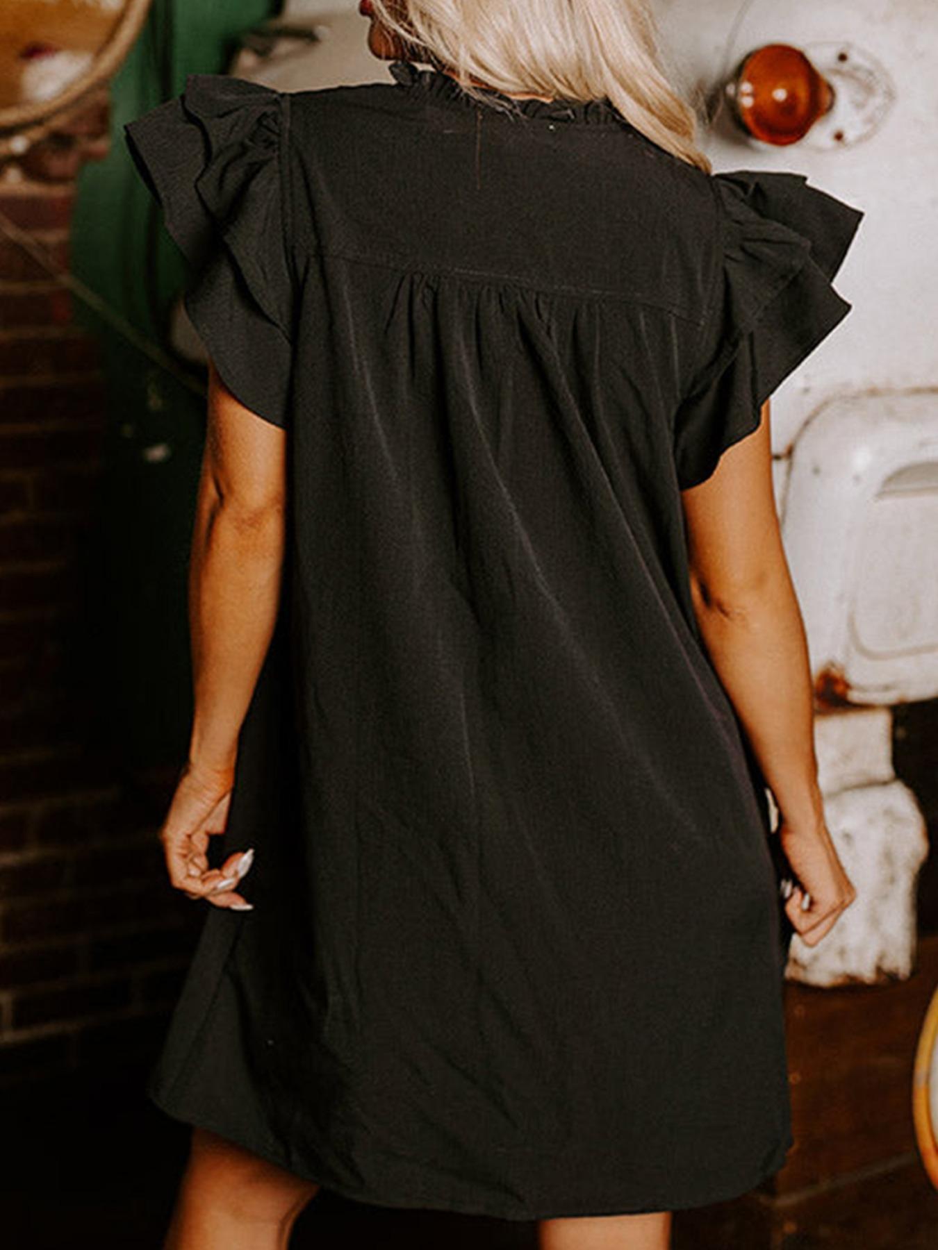 Women's Plain V Neck Dress, Casual Dress for Daily Wear, Ladies Clothes for All Seasons, Casual Everyday Wear