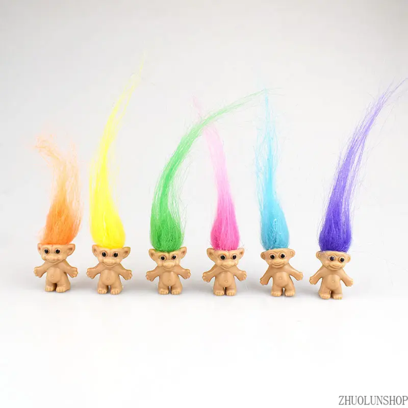30Pcs Dual-Color Long Hair Ugly Doll PVC Plastic Figurine Set, Cute Mini Sculpture Tabletop Home Ornaments, Ideal Easter Gift & Birthday Decor, Figurines