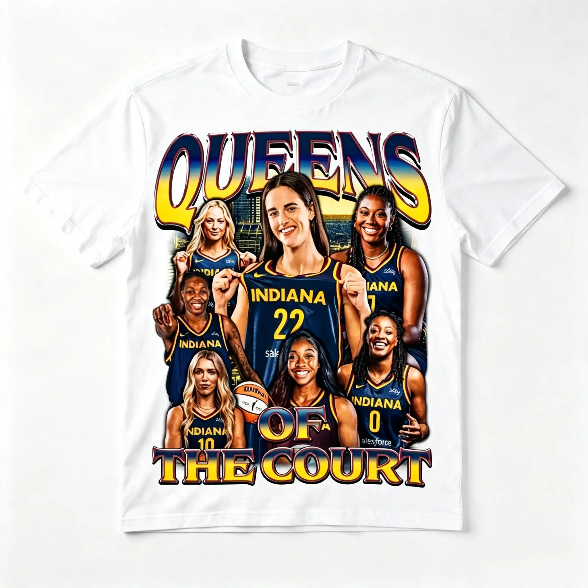 [Sale Up To 50%] Unisex Caitlin Clark Queens of the Court Shirt Retro Indiana Basketball Graphic Tee Fans