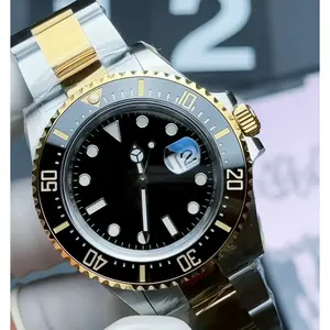 Two-Tone Black Ceramic Bezel Luminous Diving Automatic Watch