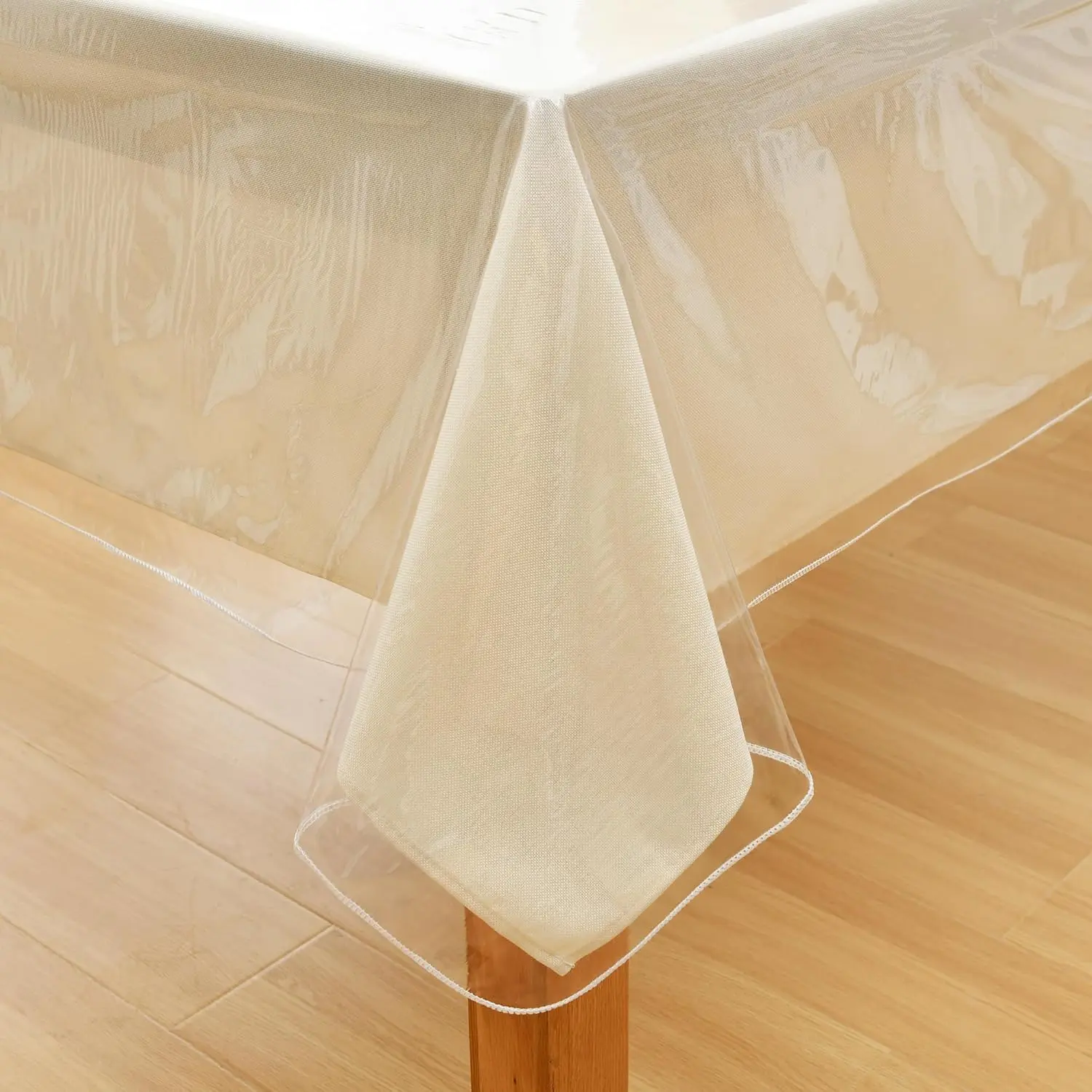 54" x 80" Heavy Duty Clear Vinyl Tablecloth - 100% Waterproof & Oil-Proof, Spill-Resistant - Easy Wipe-Clean Table Cover for Dining, Parties, Camping, Picnic, Outdoor (Rectangle)