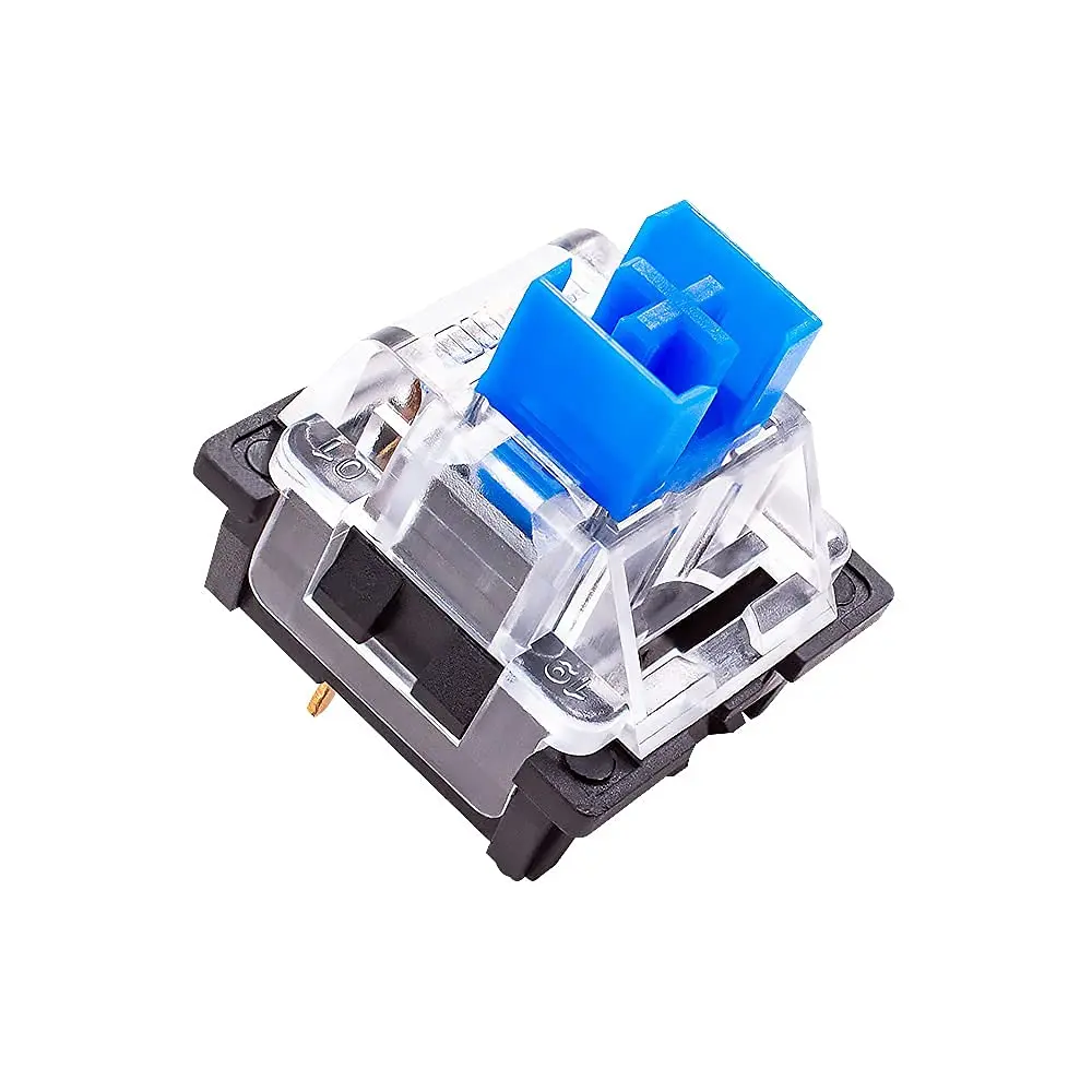 OUTEMU Blue Key Switches, 3-Pin Tactile Clicky 50gf, No Soldering Required for MX Standard Mechanical Keyboards - 20pcs DIY Mechanical Gaming Keyboard Parts with 1 Puller