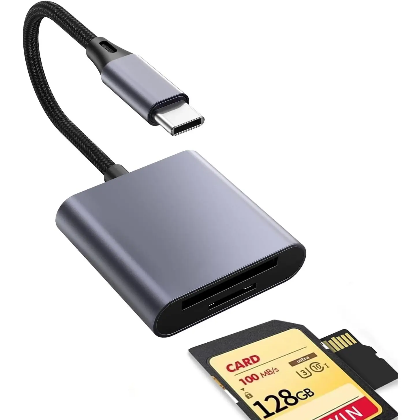 1 count USB C to SD Card Reader, Supports SD and TF Memory Cards