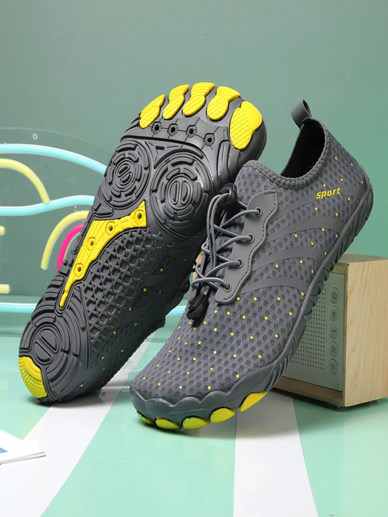Unisex Quick Dry Sporty Water Shoes Non Slip Soft Barefoot Aqua Socks for Beach Swimming Yoga Surf Walking