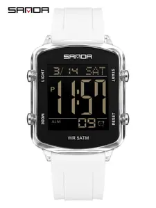 Fashion Mens Lady Digital Watches Waterproof, Brand Trend Square Design Sports Watch For Men Women, Male Wristwatch Alarm Clock/Date/Week/Stopwatch/LED Backlight Watch Suitable for Man Woman Holiday Birthday Gifts