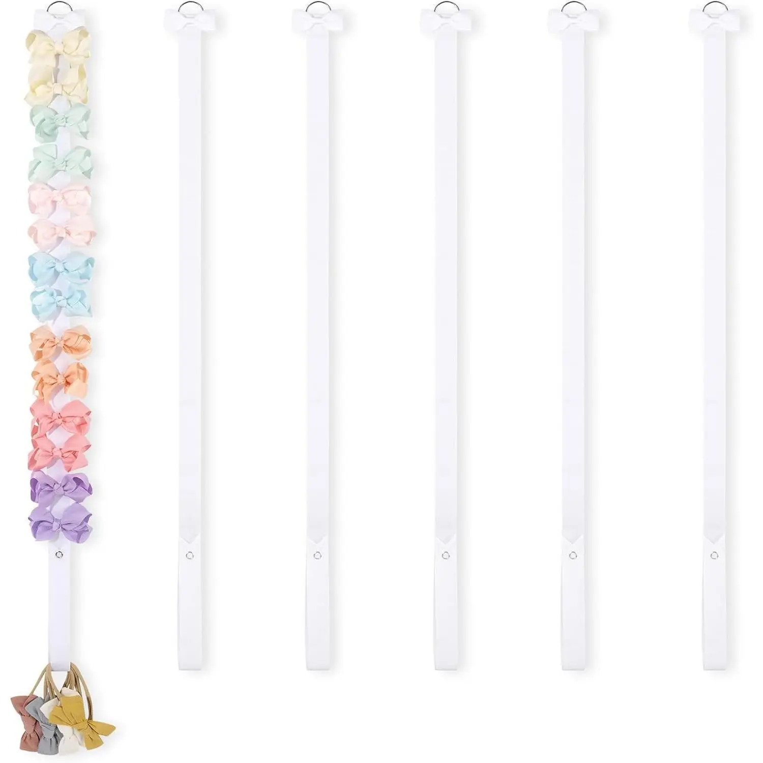 6PCS Hair Bow Organizer Holder for Girls, Hair Clips Storage Display, Baby Headband Wall Hanging Organizer for Nursery Decor(Gift)