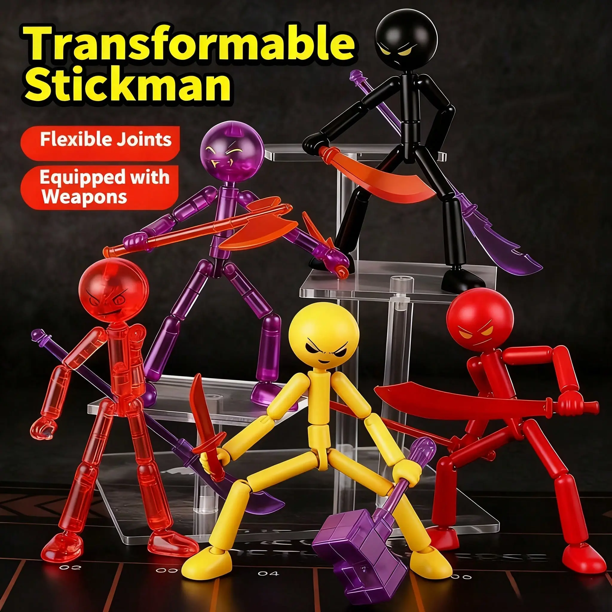 Cool Walking Stick Figure Doll, Multi-Jointed Action Figure Model, DIY Assembly Kit, Perfect for Decoration, Gift, Party Activities, Boys and Girls