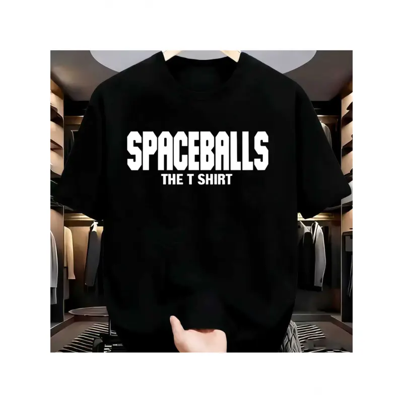 180gSpaceballs The Movie T-Shirt for & - Fun Iconic Title Print Short Sleeve Tee Suitable for Casual Wear, Outdoor Training, - Summer Fan Apparel