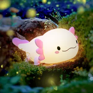 Axolotl Night Light for ,Animal Silicone Nursery Night Lamp, Rechargeable Table Lamp Bedside Lamp,Cute Room Decor Night Light for Bedroom,Living Room,Dining,Desk Decorations,Gift