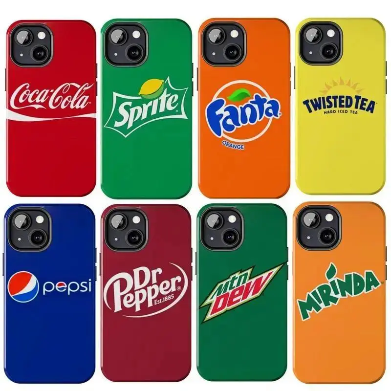 Brand Logo Phone Cases - Dr Pepper, Twisted Tea, Fanta, Mountain Dew, Sprite, Mirinda, Coca Cola, Pepsi - Mobile Phone Accessories for iPhone 17-12 Pro Max/Plus, Samsung Galaxy S22-26