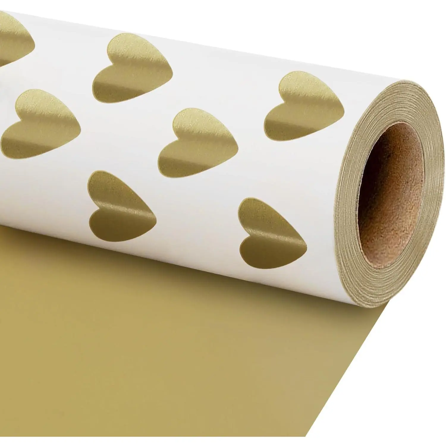 Wedding Wrapping Paper, Reversible  Heart  White Design | For Birthday, Bridal Shower, Anniversaries, Engagement Gifts, 17 Inch x 33
