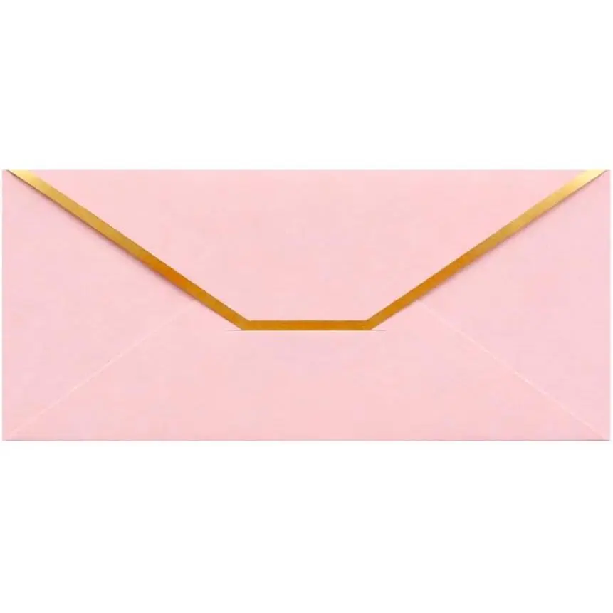 Envelopes – V-Flap Foil Border Luxury Gifting  Envelopes (3" x 7") –  for Weddings, Invitations,  Showers, Photos, Graduations, and Birthdays (Black)