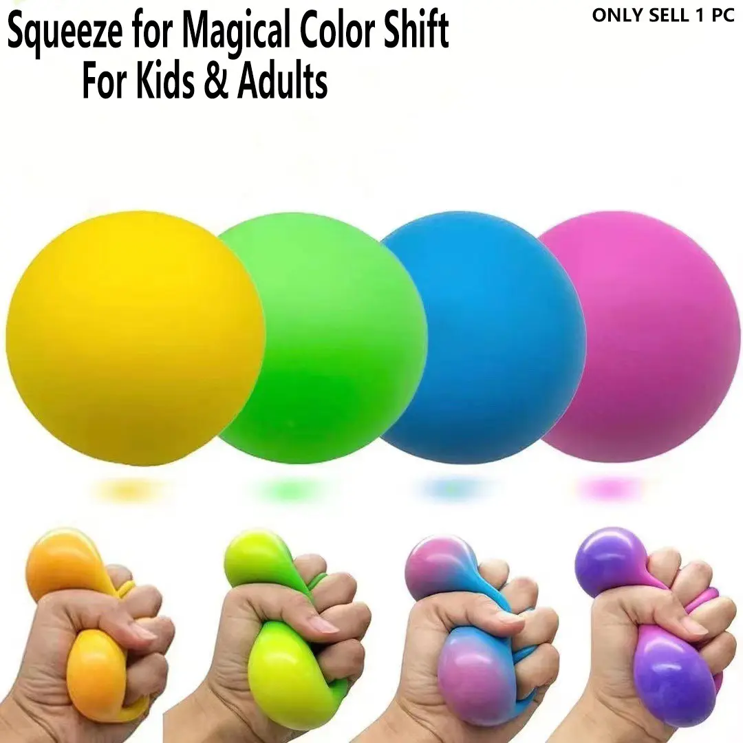 Color Changing Dough Kneading Balls,Colorful Pressure Relief Balls for Kids and Adults, Sensory Toys for Squeezing, Party Gifts, Easter Basket Gifts