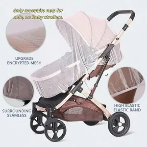 Universal Baby Stroller Mosquito Net, 360° Full Coverage, Thickened Insect Protection, Portable Sunshade, Suitable for Baby Strollers, Stroller Accessories
