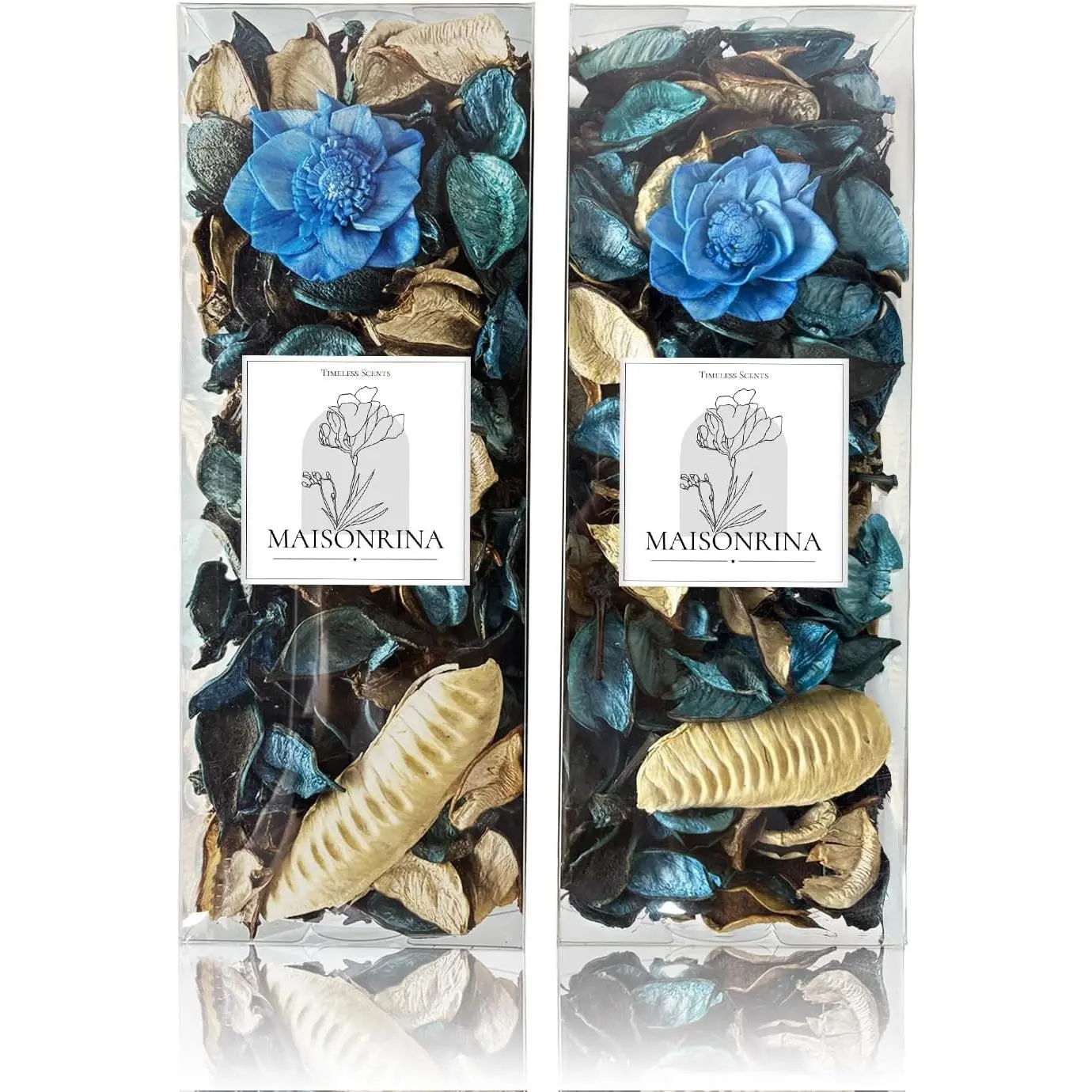 Summer Potpourri Bags Blue Potpourri Bowl Filler Ocean Scented Decorative Dried Flower Coastal Beach Bathroom Vase Decor 10.5 oz 2 Packs