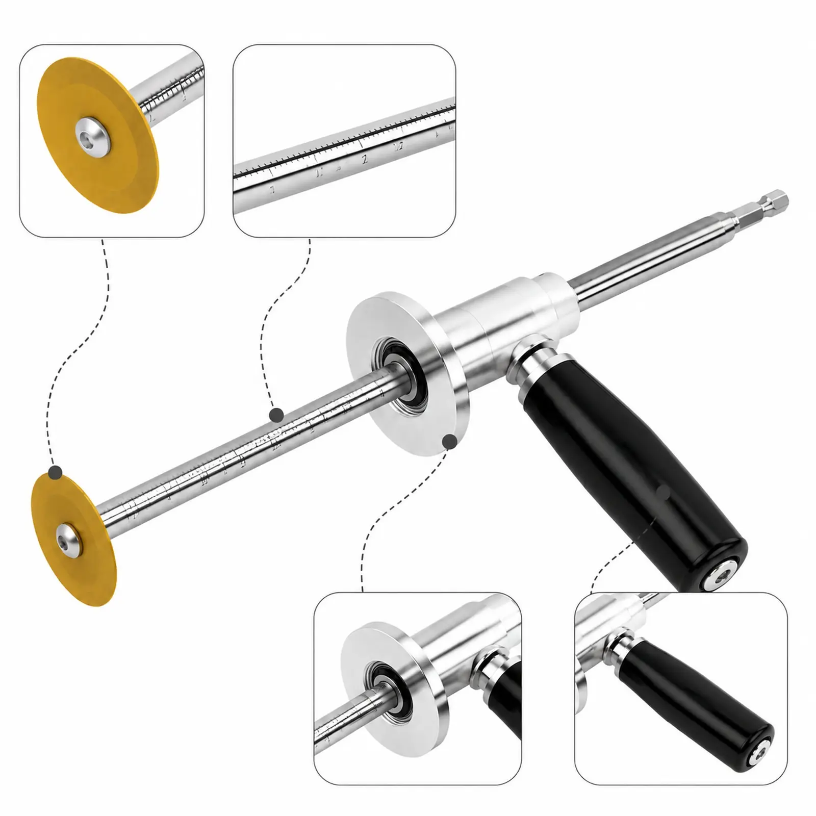 Heavy Duty Inside Pipe Cutter (Internal Cutter) with Diamond-Coated Cutting Wheel, Drill-Powered Plumbing Tool, Deep Reach Adjustable Handle for 1.5-8 in PVC Tube Cutting, Tubing Cutter
