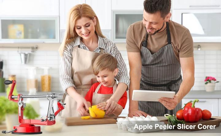 Apple Peeler Corer, 3 in 1 Apple Peeler Slicer Corer with Powerfull Suction Base & Stainless steel Blades for Apples Pears,Suction Cup Base(vermilion) Apple Peeler Corer, 3 in 1 Apple Peeler Slicer Corer with Powerfull Suction Base & Stainless steel Blades for Apples Pears,Suction Cup Base(vermilion)