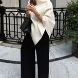 【Black Friday】Women's Plain Loose Elegant Fashion Sweater Shawl, Fall & Winter Moderate Fabric Knit Wrap, Stylish Versatile Accessory for Ladies Loose Fit Shawl
