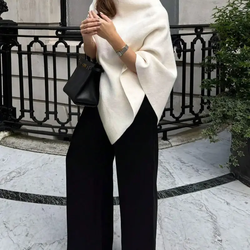 【Black Friday】Women's Plain Loose Elegant Fashion Sweater Shawl, Fall & Winter Moderate Fabric Knit Wrap, Stylish Versatile Accessory for Ladies Loose Fit Shawl
