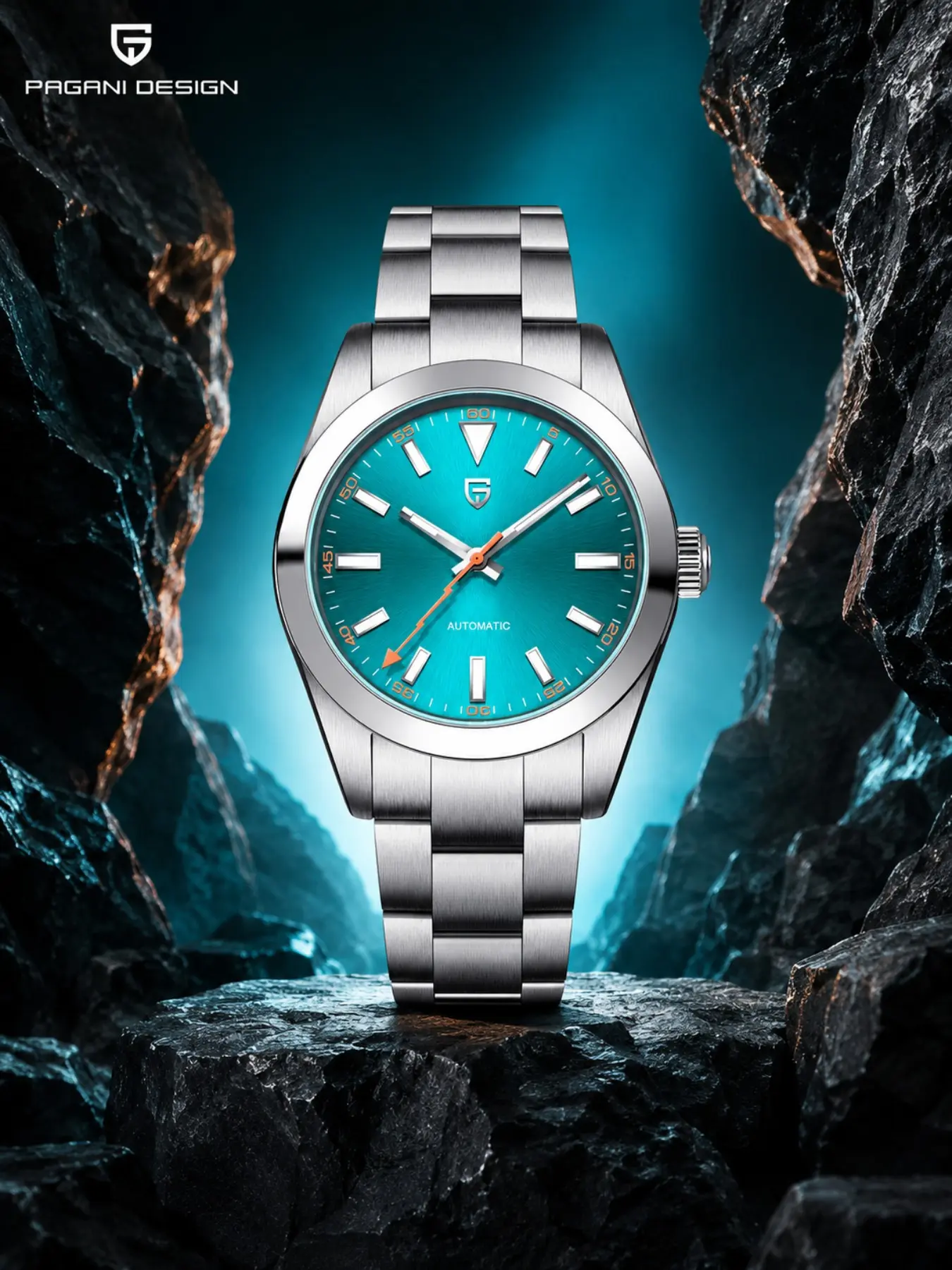PAGANI DESIGN 2026 NEW Men's Automatic Mechanical Watch, Japan Miyota 8215 Movement, Sapphire Crystal, 100M Waterproof, Stainless Steel Luminous Luxury Sport Business Wristwatch, Gift for Him PD-1733