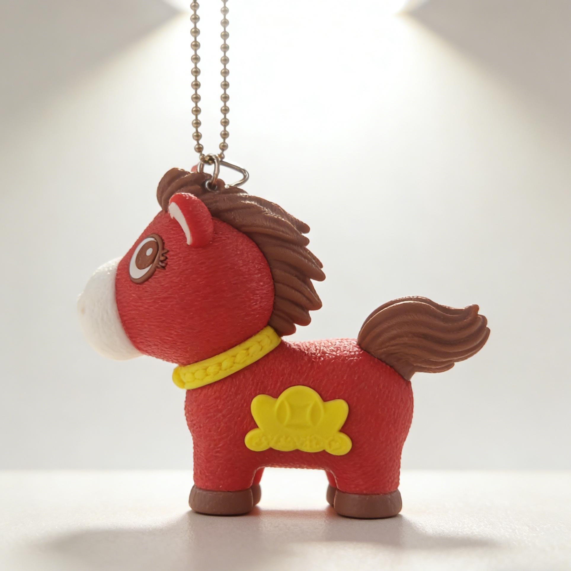 2026 Year of the Horse New Trendy 3D Printed Funny Mood Horse Keychain Stress Relief Gadget Creative Backpack Pendant
