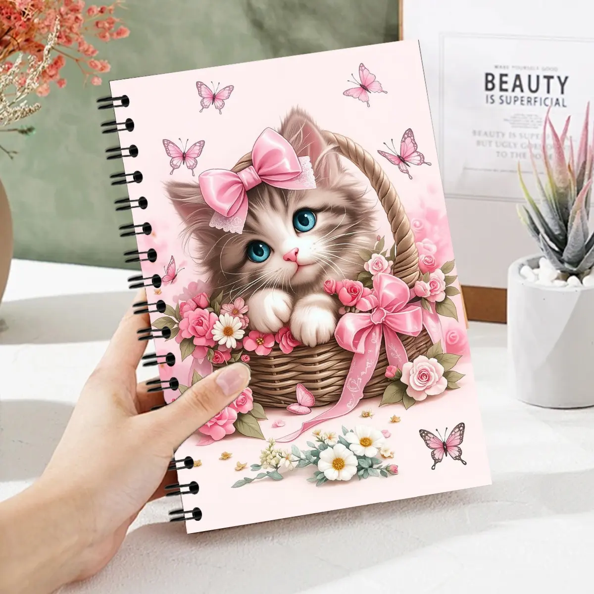 Cute Kitten Notebook, Adorable Stationery Gift, Perfect for Note-Taking, Ideal for Kids & Adults, Charming Design, Can't Miss!