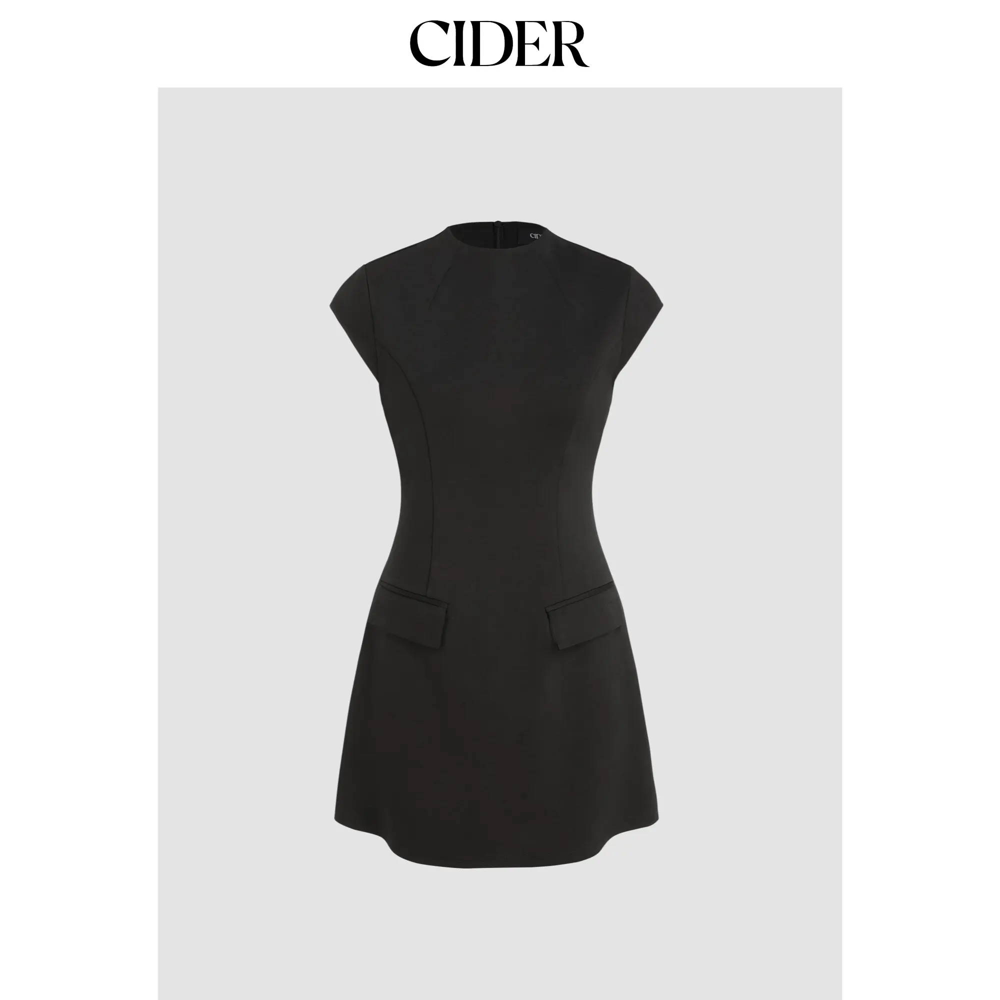 Cider [size 0-10] High Neck Solid Zipper Mini Dress SohoChic
