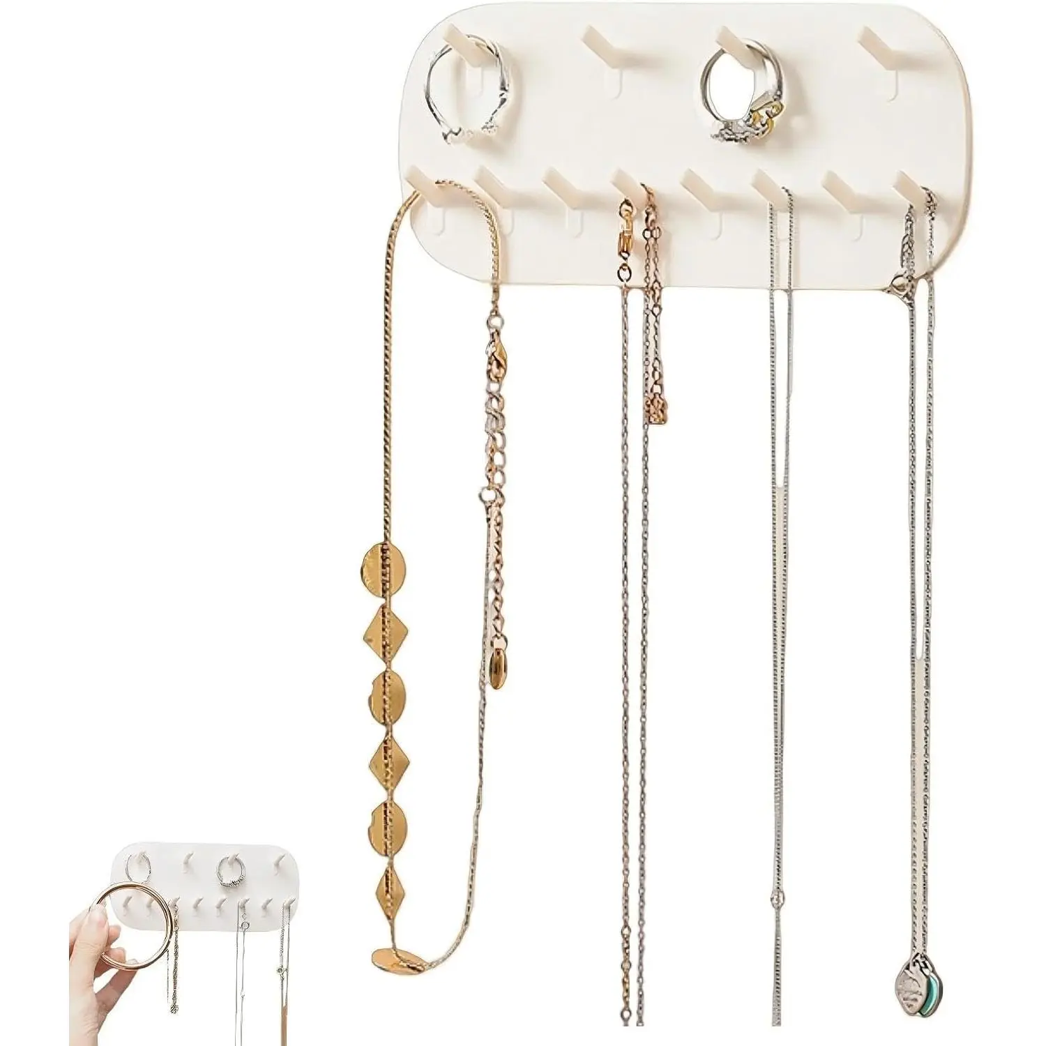 Organizer Wall Mount,  Hooks Necklace Holder,  Necklace Holder (1)