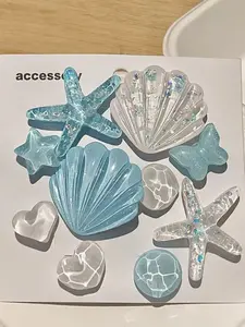 10pcs Shoe Buckle Decorations, Starfish Shell Sandal Accessories, Footwear Embellishments, Beach Shoes Decoration Set