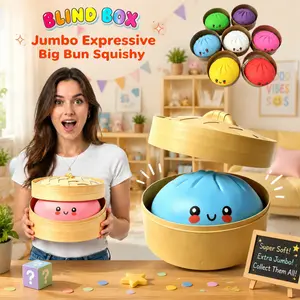 10.6in Big Dumpling Squishy Blind Box Mysecret Bun Soft TPR Stress Relief Fidget Toy, Random Surprise Unboxing Pack Graduation Holiday Exchange Gift Collectible Squishy Decor