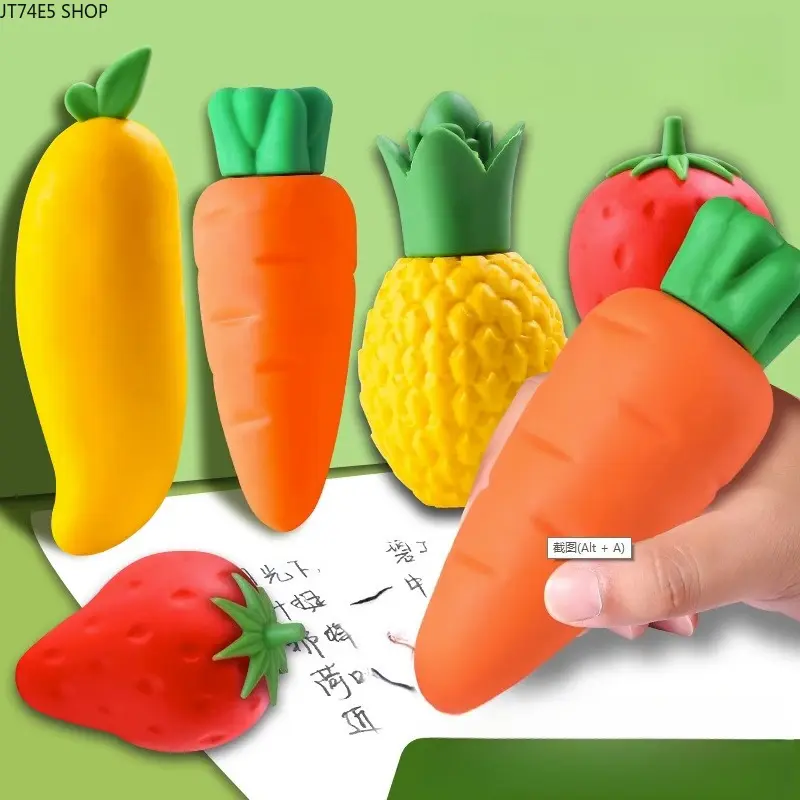 Large Size Cute Fruit-Shaped Erasers for Kids, Vivid Stationery with Powerful Erasing Performance, School Reward Gift for Students, Erase Power