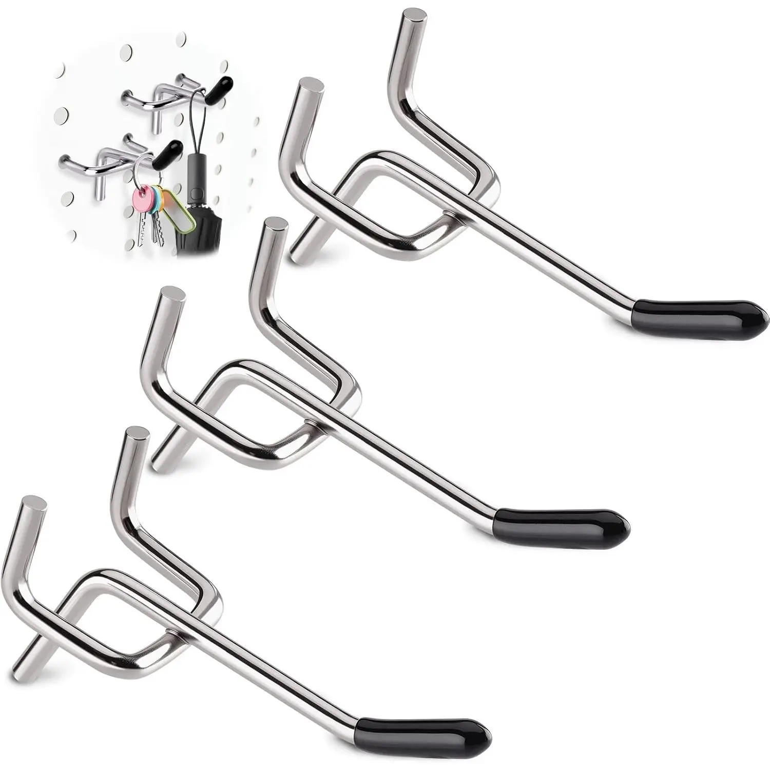 60 count 2 Inch Pegboard Hooks, Heavy Duty Peg Board Organizer Accessories, Tool Hangers Fit 1/4" Pegboard,  for Garage Storage, Workshop, Craft Room and Wall  Tool