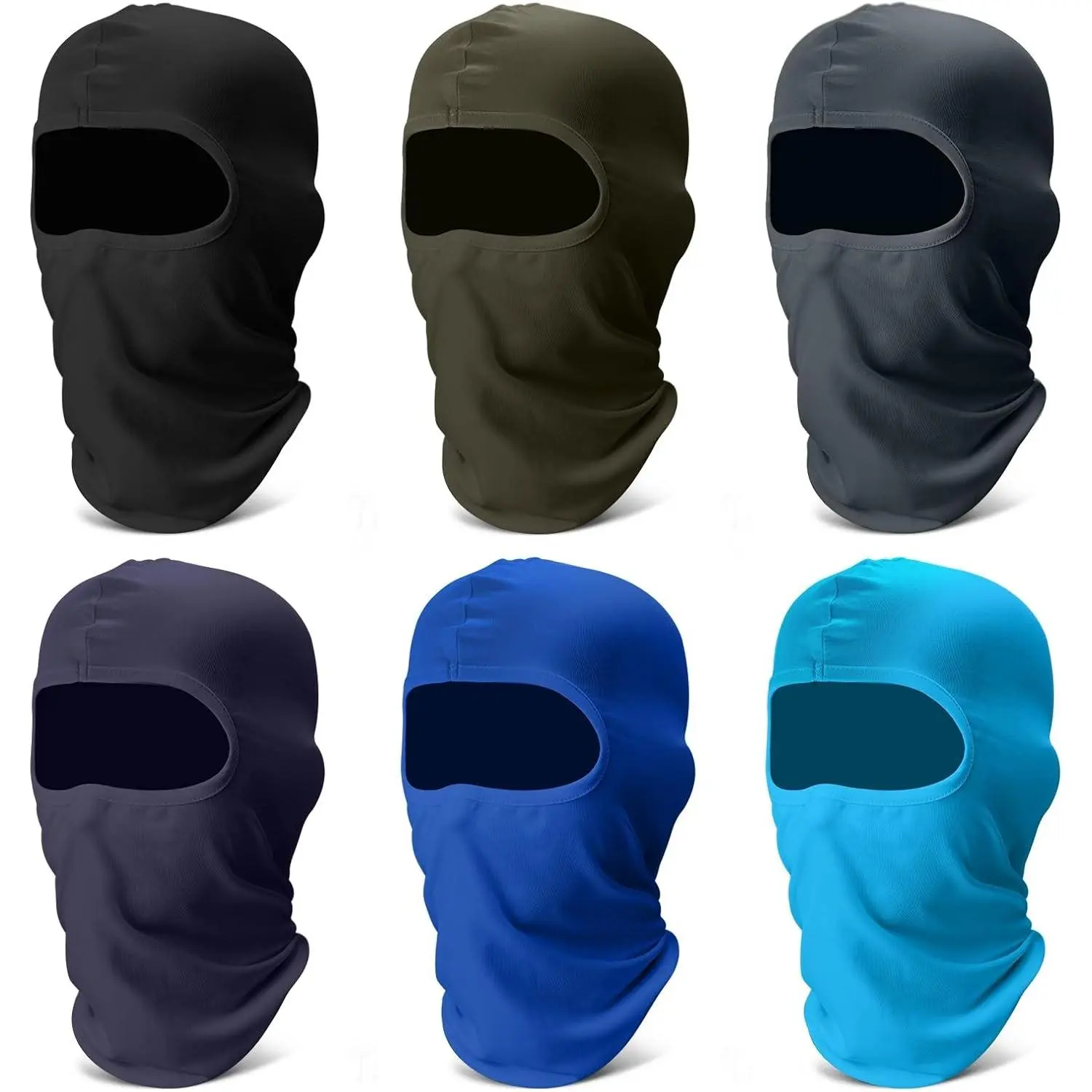 6 Pack Balaclava Ski Face Mask - Cooling Neck Gaiter Full Head Mask for Men & Women(Gift)