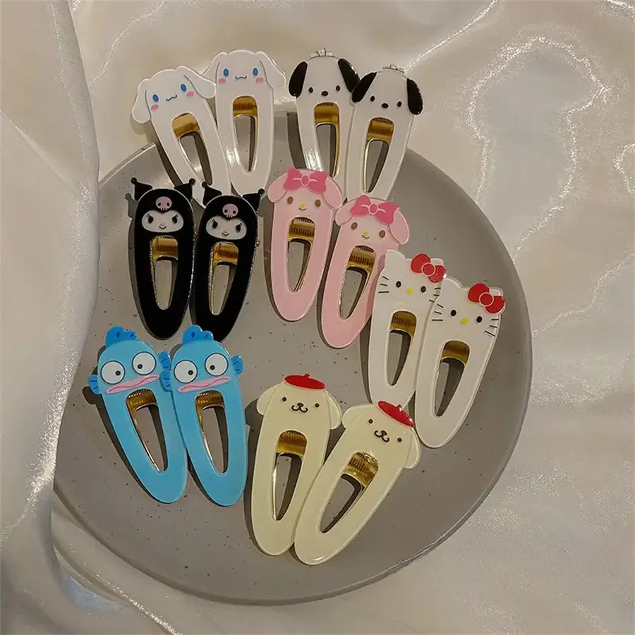 Cartoon Cute Hair Clip, Melody Hello Kitty, Cinnamon Roll Jade Turtle, Pudding Dog, Duckbill Clip, Hollow Hair Clip, Birthday Gift, Photography Accessory