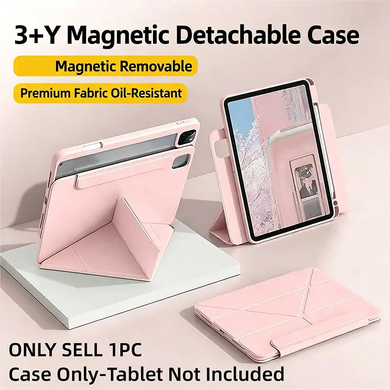 Magnetic Detachable Tablet Case, Smart iPad Protector, Compatible with A16, 10th Gen, M4 Pro, 11-Inch Pro, Mini 6, Air M3, Air 4th Gen, 11-Inch Air