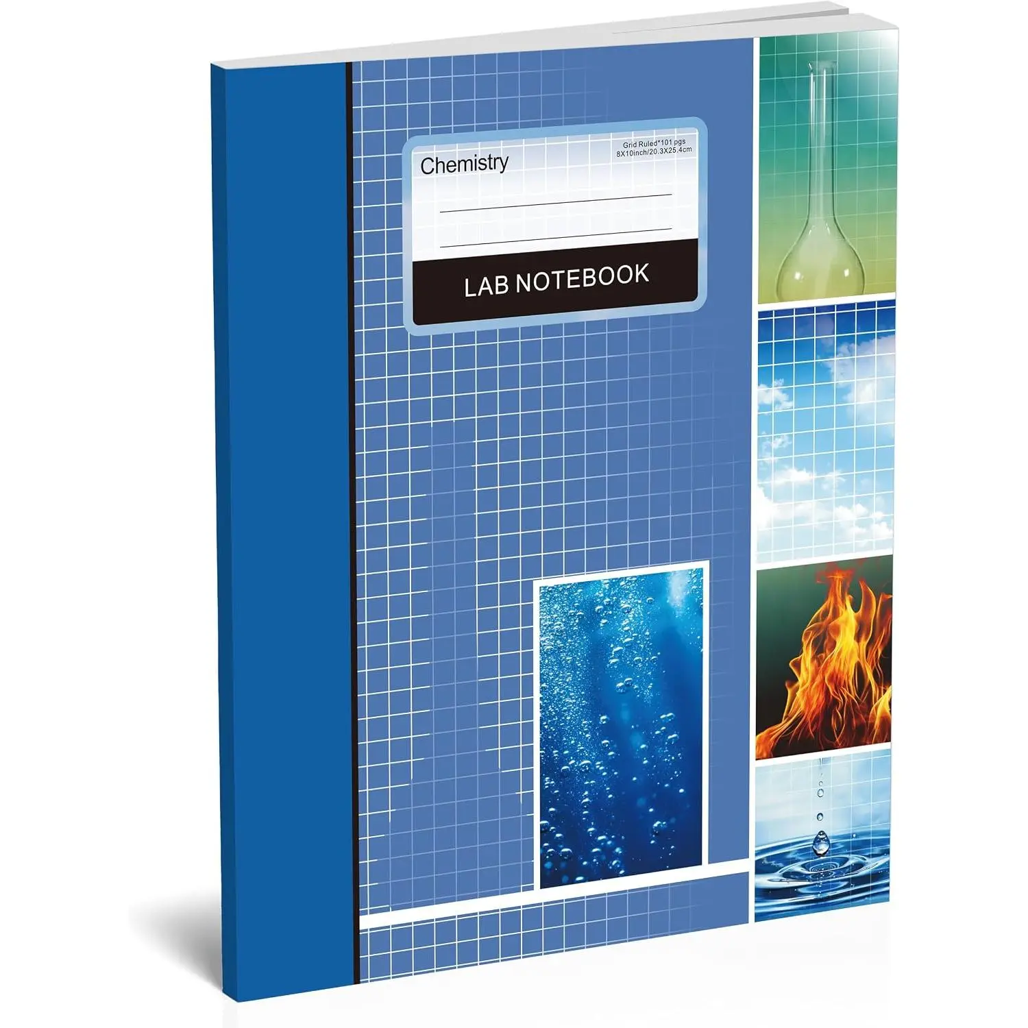 Lab Notebook Chemistry Laboratory Notebook for Science Students and Researchers – 101 Pages, 8 x 10 Inch –  Bound Composition Book for Scientific Experiments, and Research Documentation